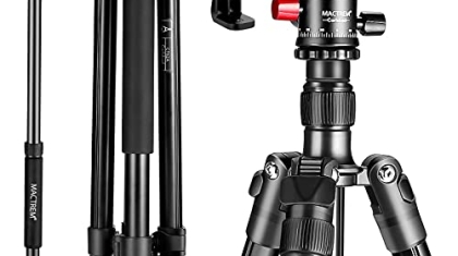 Best DSLR under 300 MACTREM Professional Camera Tripod with Phone Mount, 62" DSLR Tripod for Travel, Super Lightweight and Reliable Stability, Ball Head Tripod Detachable Monopod with Carry Bag (Black)