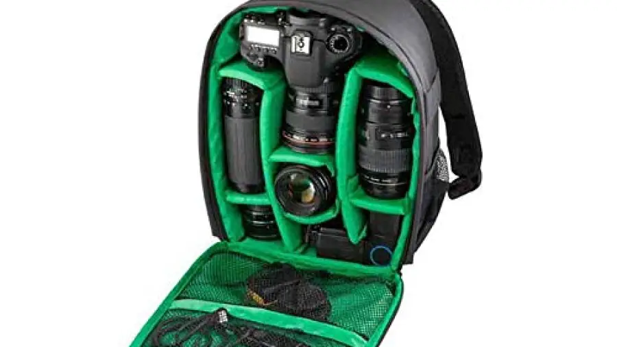 WINVIN Waterproof SLR/DSLR Camera Backpack Shoulder Bag Travel Case for Canon Nikon Sony Digital Lens (Green)