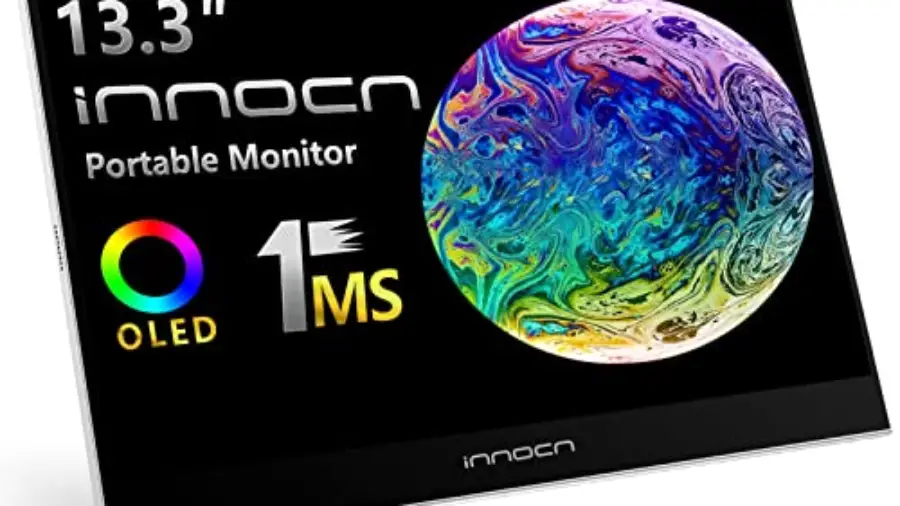 Best Monitor for Photo Editing Under $200 INNOCN Portable Monitor 13.3" OLED Full HD 1080P 100% DCI-P3 1MS 100000:1 USB C Plug Play Computer Monitor Mini HDMI Travel Monitor Photo Video Editing Second Monitor for Laptop MacBook PC Console