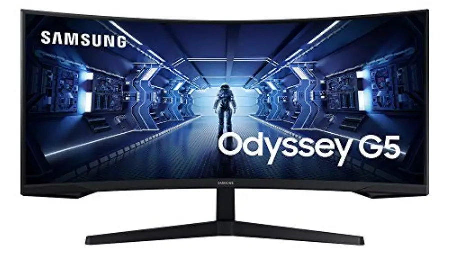 Best Budget Ultrawide Gaming Monitor SAMSUNG 34-Inch Odyssey G5 Ultra-Wide Gaming Monitor with 1000R Curved Screen, 165Hz, 1ms, FreeSync Premium, WQHD (LC34G55TWWNXZA, 2020 Model), Black